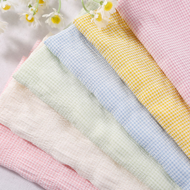 Spot spring and summer thin stretch crepe bubble Mimi multi-color jacquard men's and women's children's dress shirt fabric