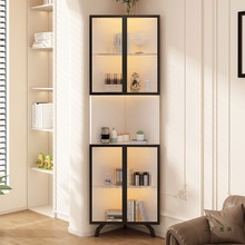 定 制ENF级实木角柜转角柜墙角置物柜客厅酒柜拐角沙发边柜三角柜