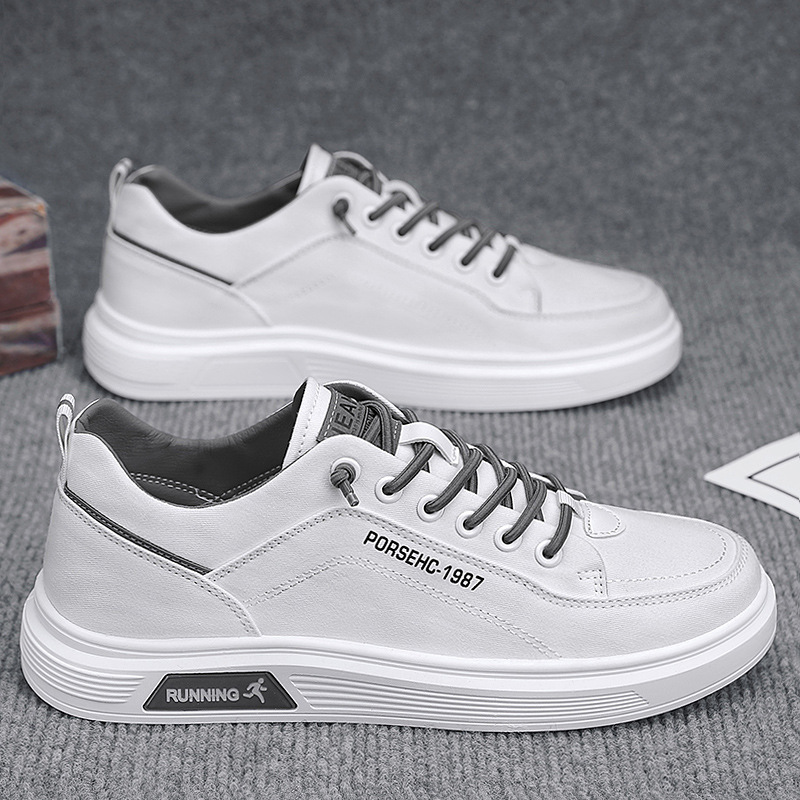 Autumn and Winter New Men's Casual Everyday Versatile Comfortable Flat Color-Blocked Lace-Up Comfortable Lazy Trendy Sneakers