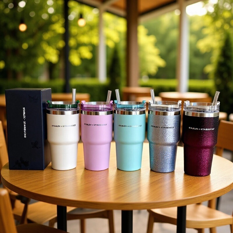 New 20oz large-capacity stainless steel 304 insulated cup for cross-border Amazon, high-looking couple's coffee straw cup