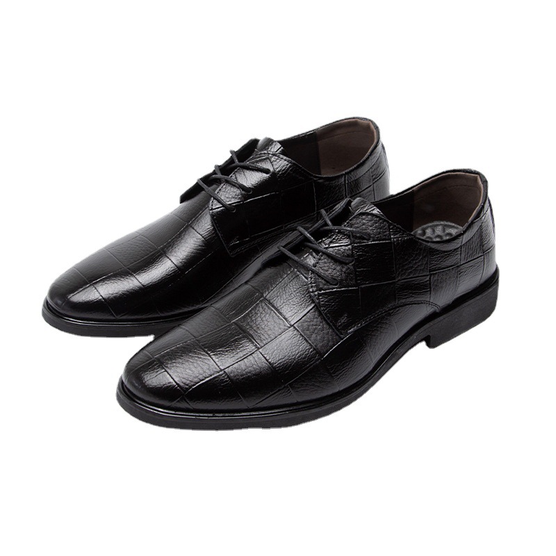 Primavera y otoño nuevos zapatos de cuero de los hombres de negocios casual zapatos de los hombres de tamaño extra grande para todos los hombres desgaste formal de dama de honor zapatos de cuero image 7
