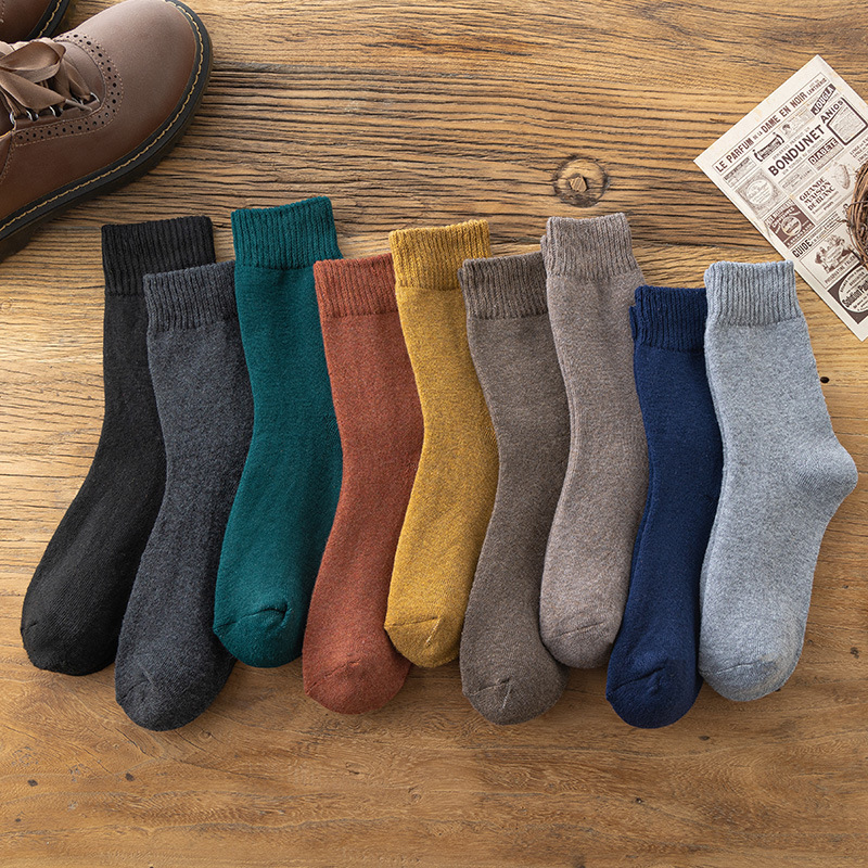 Autumn and winter warm Terry socks in the tube socks men's solid color thick plus velvet women's socks cotton breathable sweat-absorbent manufacturers wholesale Autumn and winter warm Terry socks in the tube socks men's solid color thick plus velvet women's socks cotton breathable sweat-absorbent manufacturers wholesale