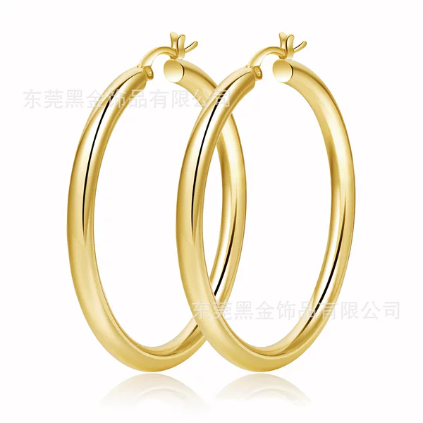 High-Quality Titanium Steel C-Shaped Earrings, Amazon's Hottest Fashion Style, Lightweight, Thick and Hypoallergenic Ear Jewelry Wholesale