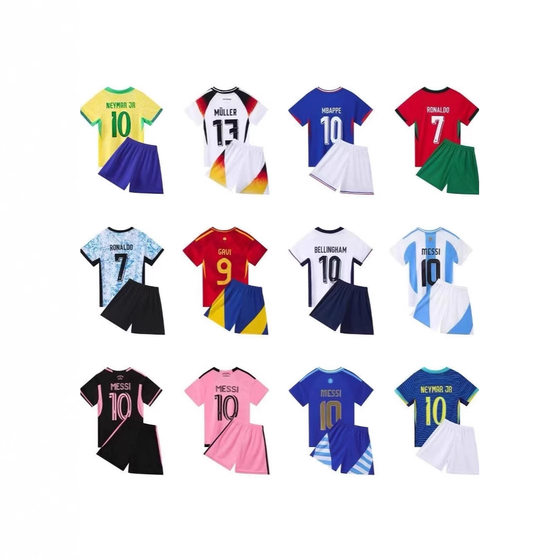 Summer Children's Football Suit Messi No.10 Ronaldo Real Madrid No.7 Spanish Male and Female Primary School Students Training Suit suit