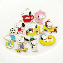 史努比DIY饰品吊坠配件合金滴油耳环钥匙扣项链挂件配饰批发