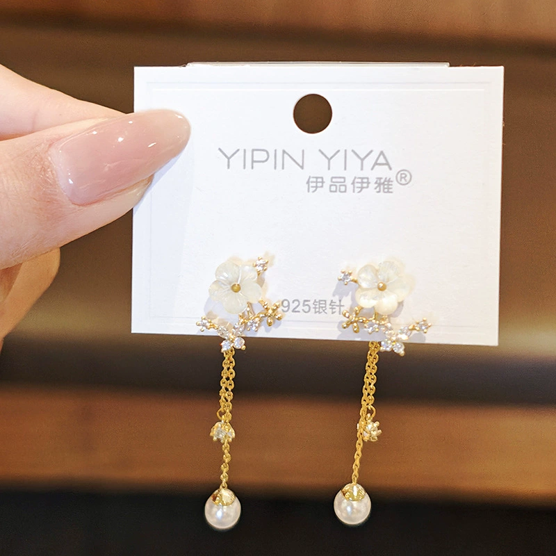Серьги (YIPIN YIYA) 925 серебряные сережки-крючки с золотым покрытием, закрученный дизайн, легкие 0.01 кг