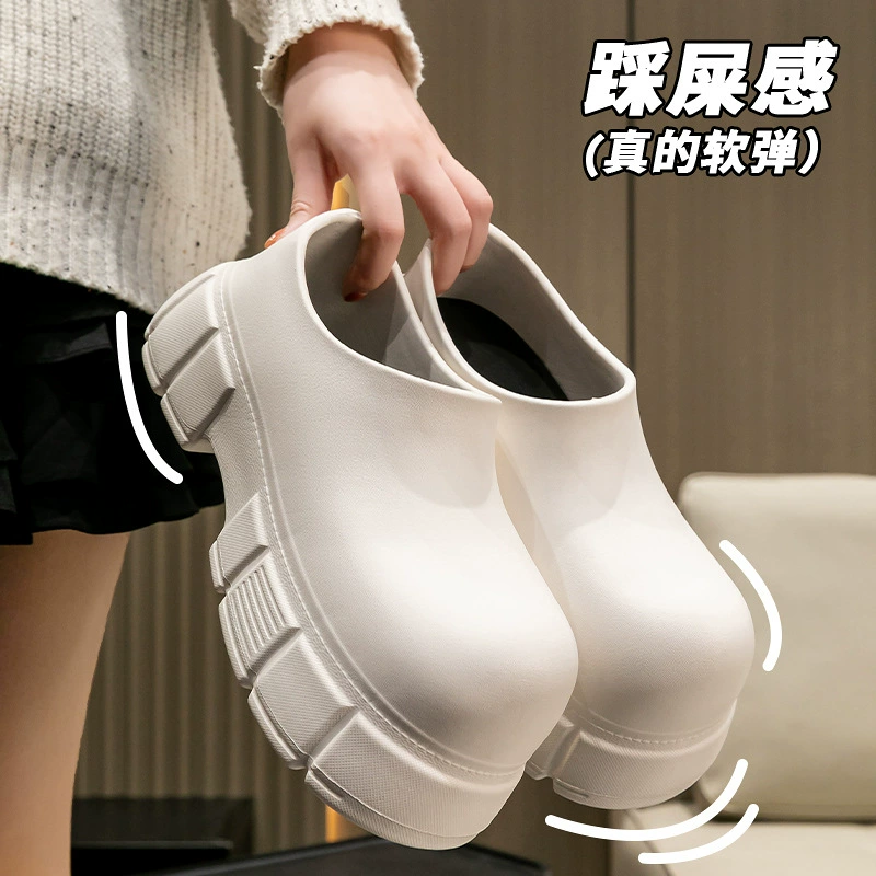 Летние женские шлепанцы-слипоны на толстой подошве, модные, большие размеры.