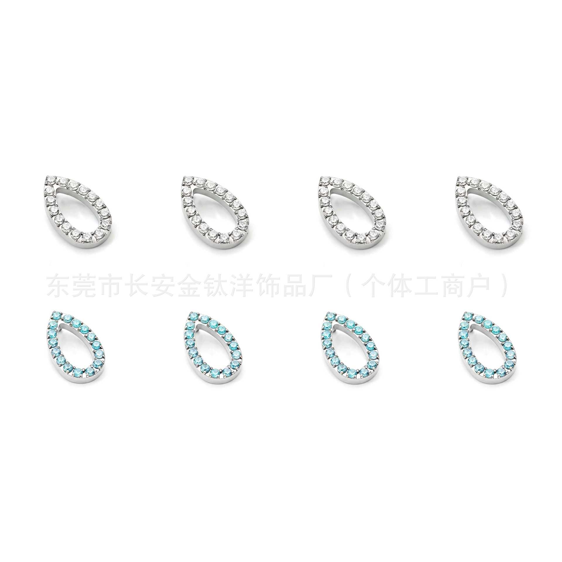 F136 Titanium Internal Thread Hollow Full Diamond Zircon Lip Stud - 14mm Blue Lip Piercing Jewelry detail image 5