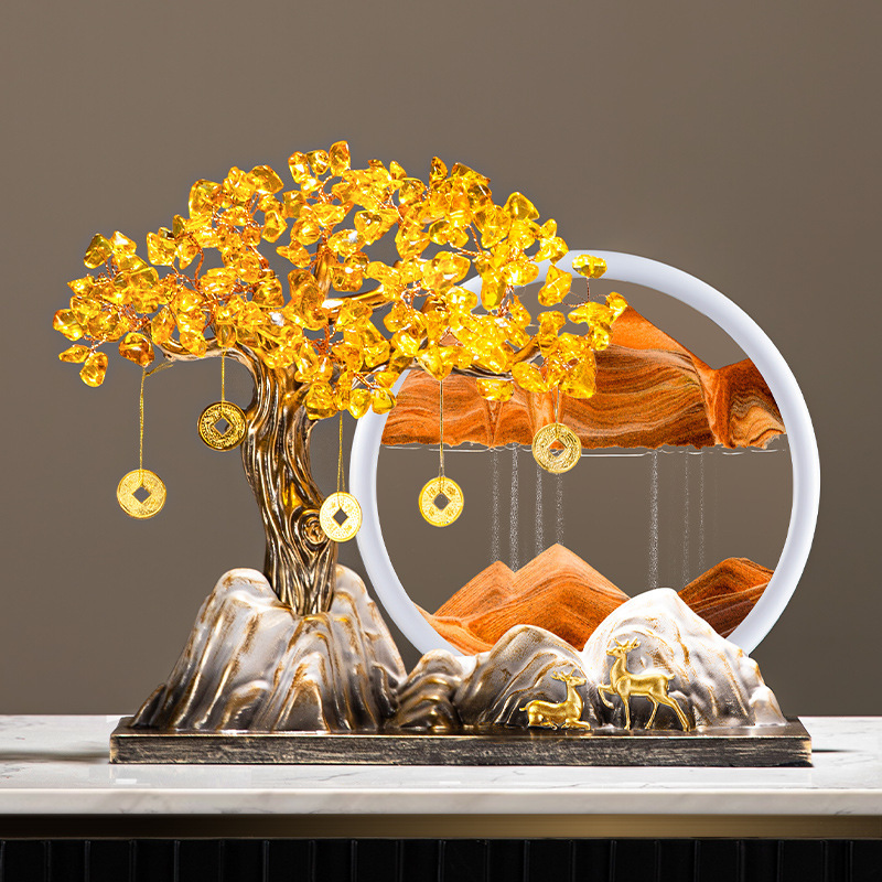Money Tree, Money Tree, Treasure Tree, Ornaments, Quicksand Painting, Entrance Decoration, Housewarming and Opening Gifts