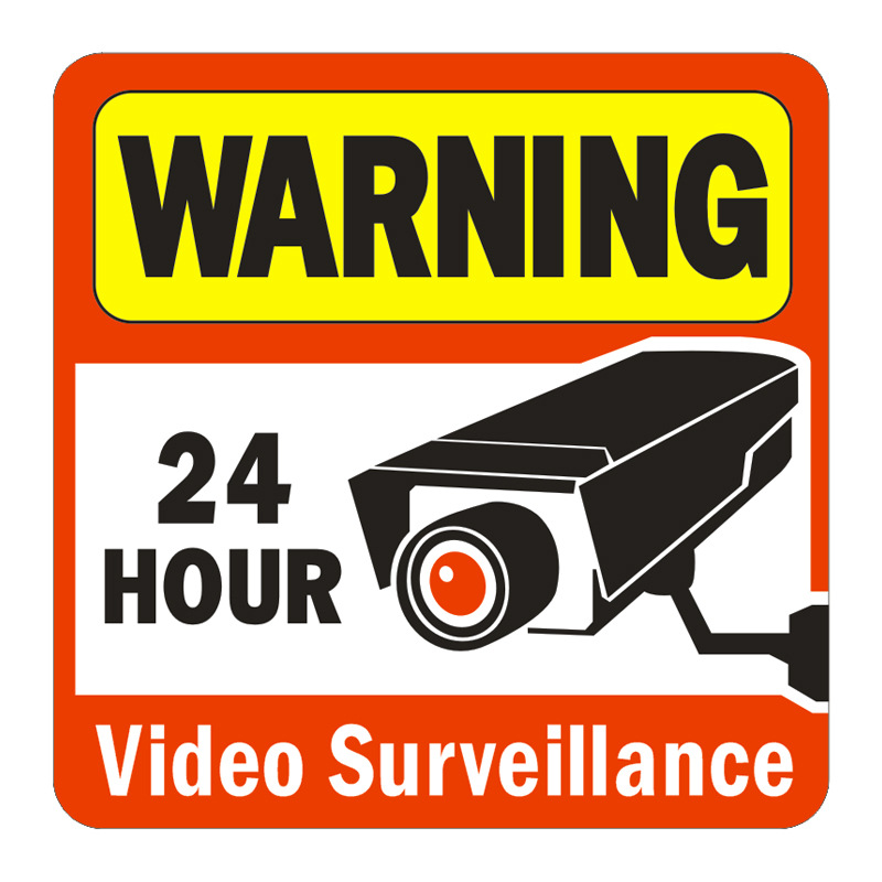 Laughing one of you in front of the camera, the scope of the outdoor video monitoring warning CCTV safety camera logo 3