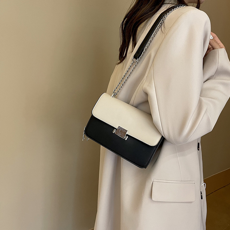 Clearance Sale - Women's Pu Leather Handbag, Fashionable Chain Lock Small Square Bag, Crossbody Trendy Bag