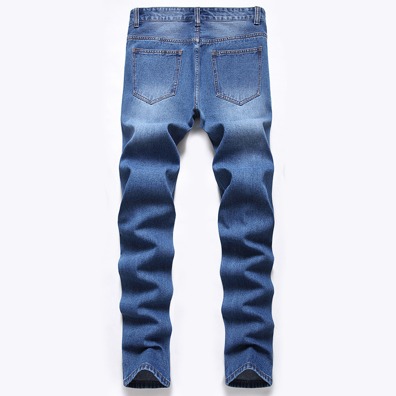 Herren Jeans Im Used Look Gerade Geschnitten Lässig_voghion.com