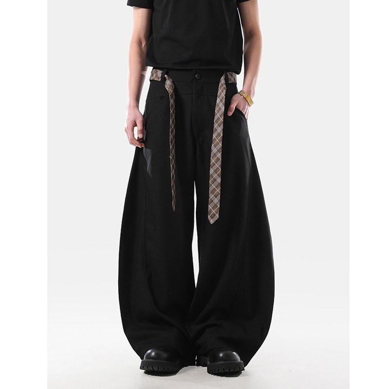 American Street Fashion Brand Cleanfit Wide-Leg Scimitar Trousers Men's High Street Handsome Versatile Loose Casual Straight Pants