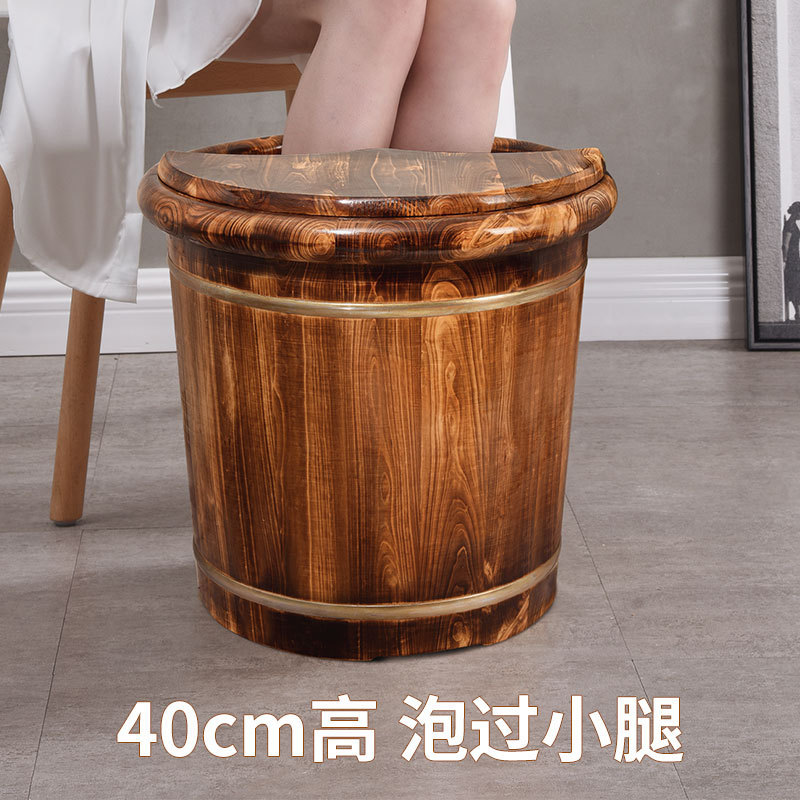 足湯桶、木製バケツ、家庭用木製洗面器、炭化木製足湯桶、無垢材足湯桶、保温足湯桶、工場直販|undefined