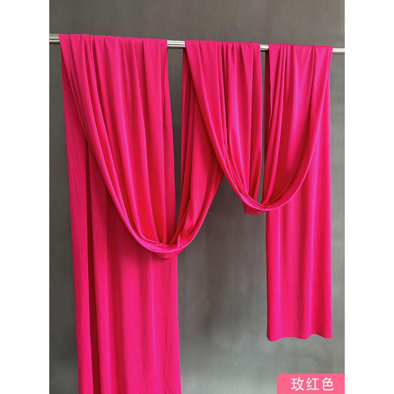 Techo de la boda cortina de seda de leche tela elástica decoración azul cortina de fondo de la sala de bodas coreana