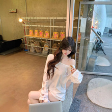 镂空刺绣kitty猫长袖t恤女夏季纯欲风甜辣慵懒风宽松防晒罩衫上衣