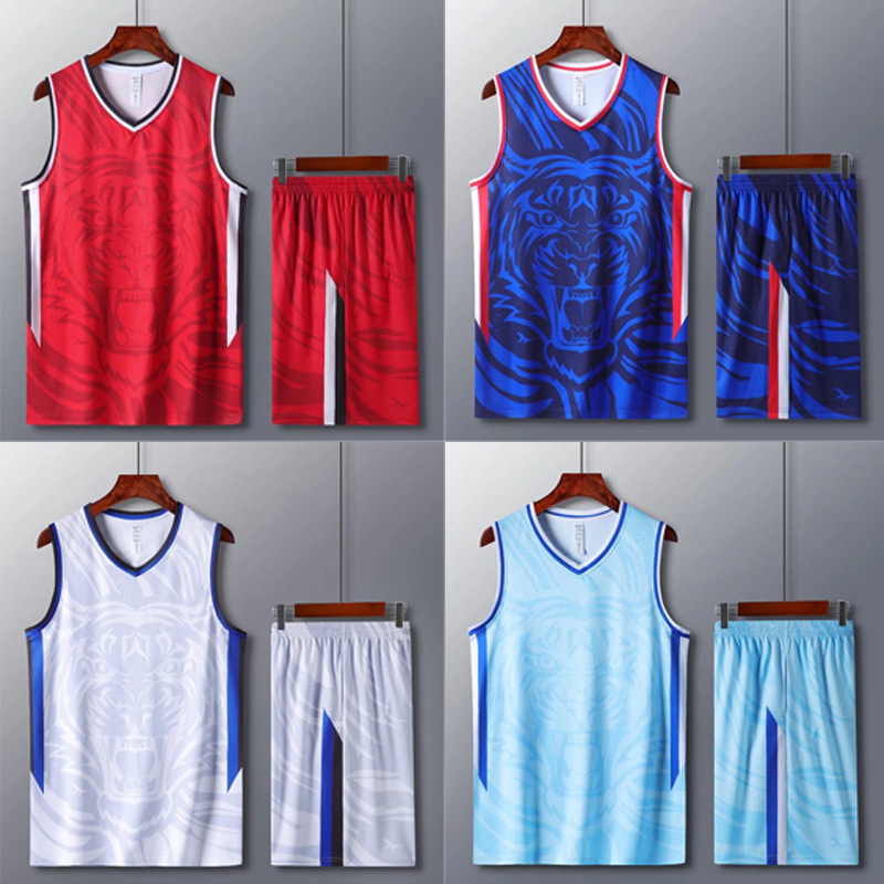 Basketball uniform suit men's game appearance uniform training team uniform printed children's quick-drying loose vest sports jersey