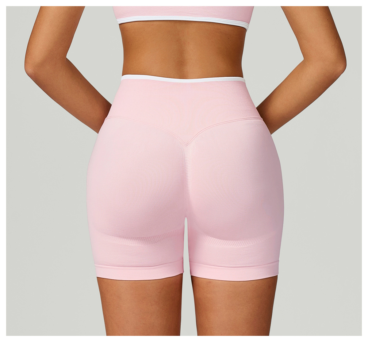 Women's Clothing High-Waisted Seamless Yoga Shorts For Women Tight Fitting Sports Running Fitness Wear With Contrasting Trim European American Style_ecoleips.com