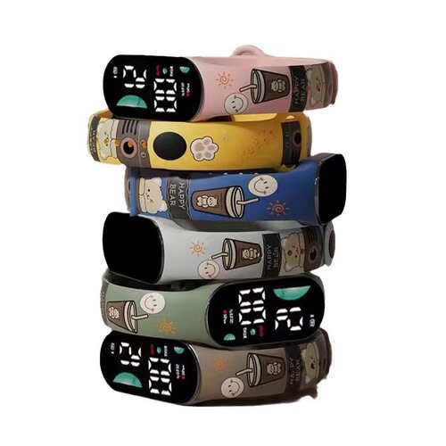  Coffee Bear M9 printed bracelet watch for children and students, fashionable and cute LED electronic watch