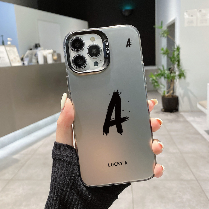 简约26英文字母适用手机壳全包14promax新款iphone15苹果手机壳