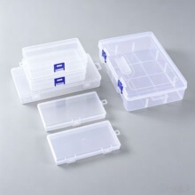 挂钩长方形透明PP塑料盒五金工具渔具样品展示盒小物件首饰收纳盒