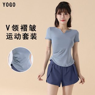2024 Spring and Summer New Sports Running Short-sleeved Quick-drying Yoga Suit Training Tight-fitting Slimming All-match Fitness suit