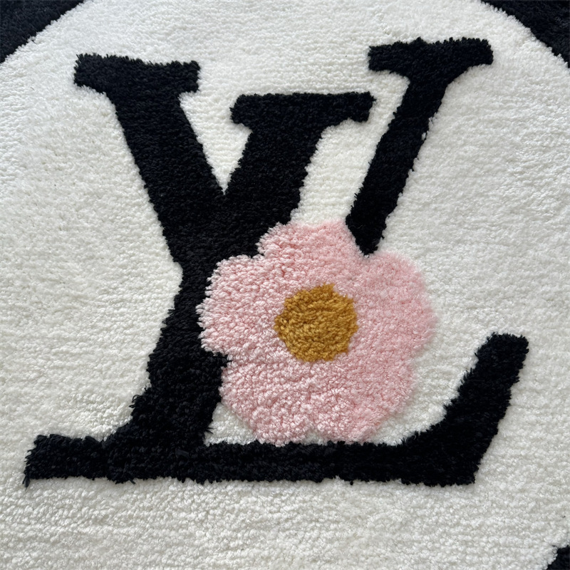 둥근 플록 카펫 가볍고 고급스러운 스타일 고급 침실 침대 옆 담요 거실 물 흡수 및 먼지 방지 관리가 쉬운 냉각 매트