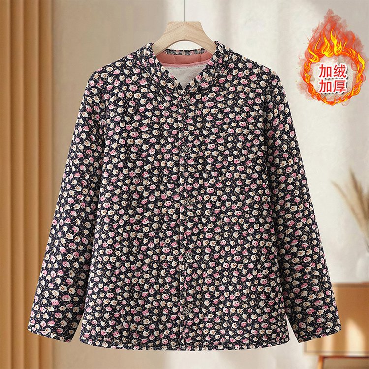 中老年妈妈装棉衣内外穿棉袄女装后背奶奶棉服后背加绒轻便小棉衣|undefined
