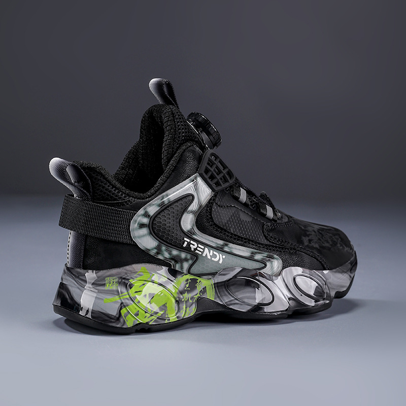 Zapatos de entrenamiento profesional para niños 2025 invierno nuevos zapatos deportivos para niños, zapatos de baloncesto rotativos para niños mayores