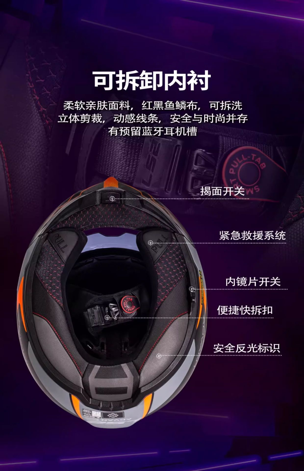 Ls2 Open-Face Helmet, Rear Flip Helmet, Men's and Women's Four-Season Dual-Lens Motorcycle 906 Spring and Summer Full-Face Motorcycle Half Helmet