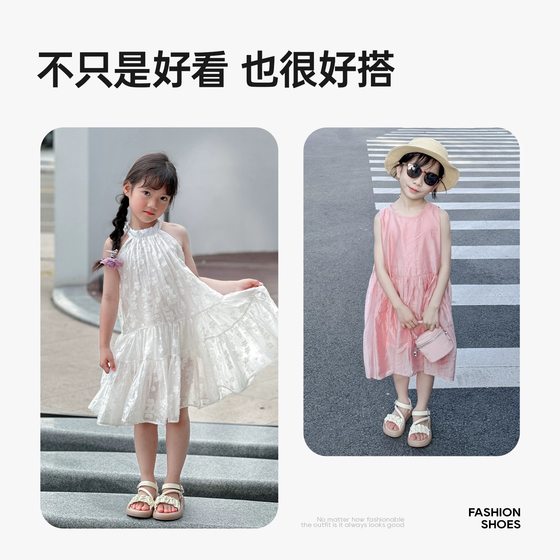 Girls' Sandals Summer 2025 New Girls Summer Shoes Summer Roman Shoes Children's Shoes Soft-soled Princess Shoes Big Kids