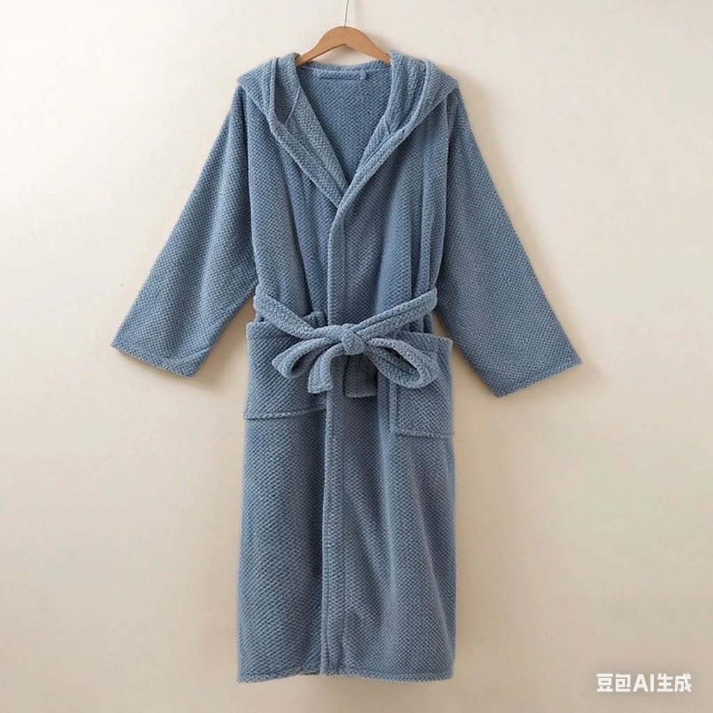 Коралловый бархатный мягкий дышащий халат с капюшоном, увеличенная плотность