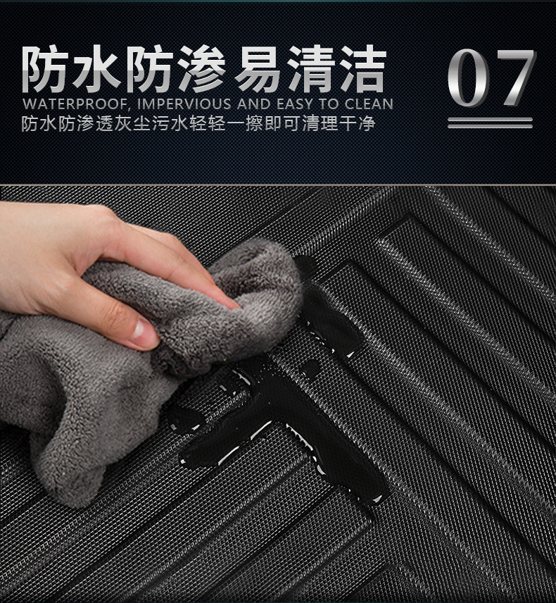 Suitable for BMW X7 2019-2026 six or seven-seater, TPE eco-friendly wear-resistant trunk mat, carbon fiber pattern backrest pad, and partition panel