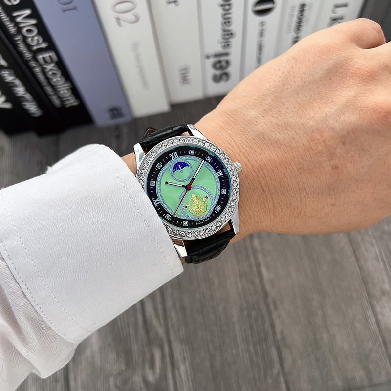 70g Weight Ordinary Glass Mirror Material Imitation Leather Strap Material Watch Classification Pointer Display Type Buckle Buckle Style Round Dial Shape Shopping Occasion Quartz Movement Geometric Pattern All Seasons Season Unisex Gender Glam, Fashion Style Glam Fashion Geometric Buckle Quartz Watch 6