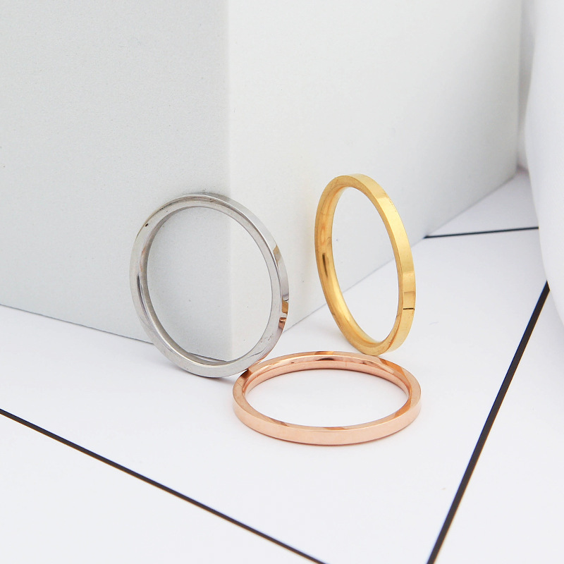 Fashion Geometric Titanium Steel Plating Rings 1 Piece display picture 2