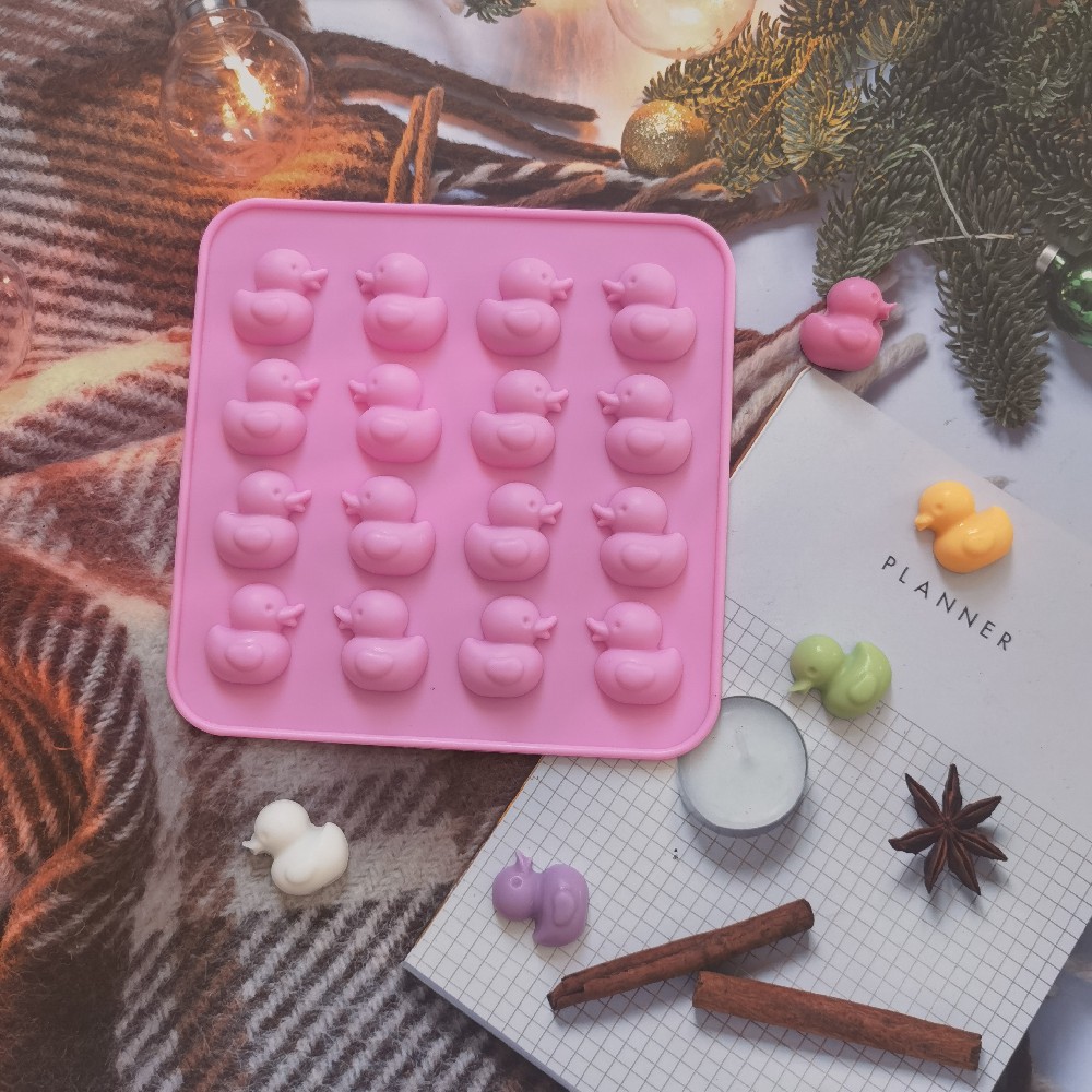 Silicone 16 patitos 572 molde de pastel de chocolate gelatina pudín molde de pastel herramientas de horneado