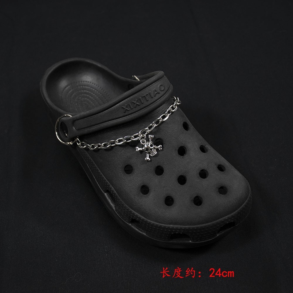 Zapatos, calzado deportivo, accesorios, punk, viento oscuro, zapatos con agujeros, hebilla, uñas de sauce, espinas, cadena de zapatos de metal hip-hop europea y americana