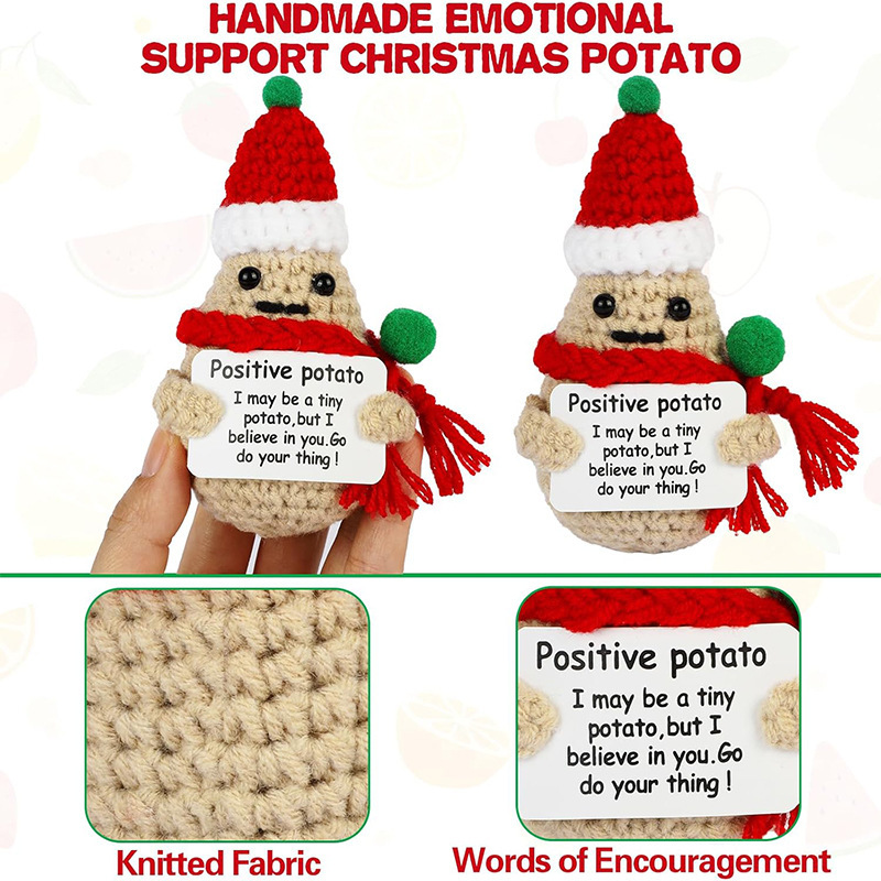 国境を越えた売れ筋クリスマスウール手編み人形ポテトポジティブオーナメントクリスマスドール完成品|undefined