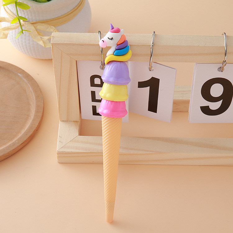 Unicorn Haagen-Dazs bolígrafo de góner papelería creativa estudiante dibujos animados cono pluma de agua pluma de firma de oficina