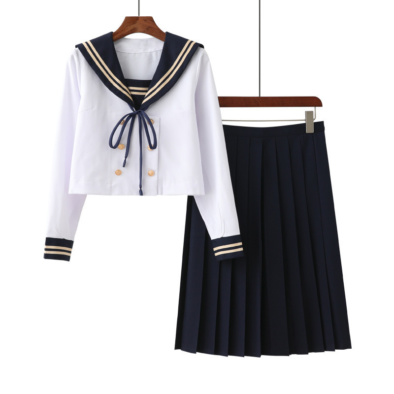 Orthodox jk uniform basic suit college style school for Japanese sailor uniform navy collar Middle uniform Japanese school uniform Orthodox jk uniform basic suit college style school for Japanese sailor uniform navy collar Middle uniform Japanese school uniform