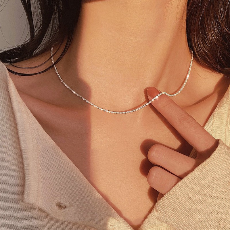 Cross-Border New Simple 925 Necklace Ins Fengcai Flower Chain Sparkling Clavicle Chain 520 Necklace Cross-Border New Simple 925 Necklace Ins Fengcai Flower Chain Sparkling Clavicle Chain 520 Necklace