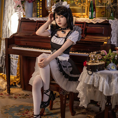 Cross-border Amazon Cat Girl Classic Black and White Maid Costume Butler Suit Halloween Costume COSPLAY Costume Performance Costume