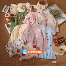 濮院秋冬季针织开衫女士上衣毛衣女可爱糖果色软糯十三行女装批货