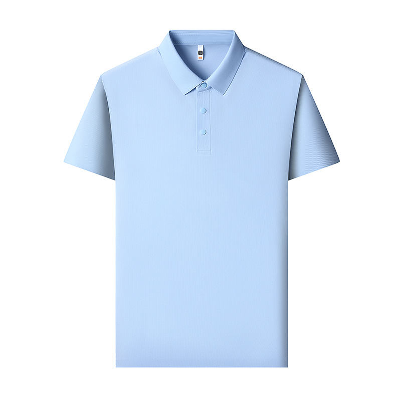 Summer ice silk short sleeve men's polo new business casual men's t-shirt lapel nylon ammonia breathable polo shirt