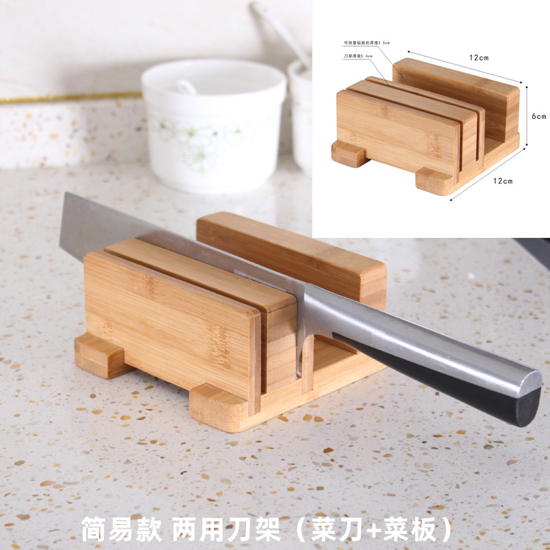 NAN Bamboo cuchillo de mesa de cocina cuchillo de verduras casero palillos jaula cuchillo de almacenamiento rack multifuncional cuchillo de inserción rack