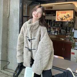 宽松潮季新款防寒显瘦立领大衣仿皮草羊羔毛外套女冬韩版保暖加厚