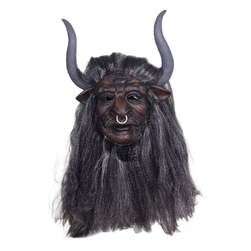 Tiktok mismo estilo vaca diablo máscara viaje al Oeste Zhou Xingchi vaca cabeza cubierta 2023 nuevos accesorios de Halloween
