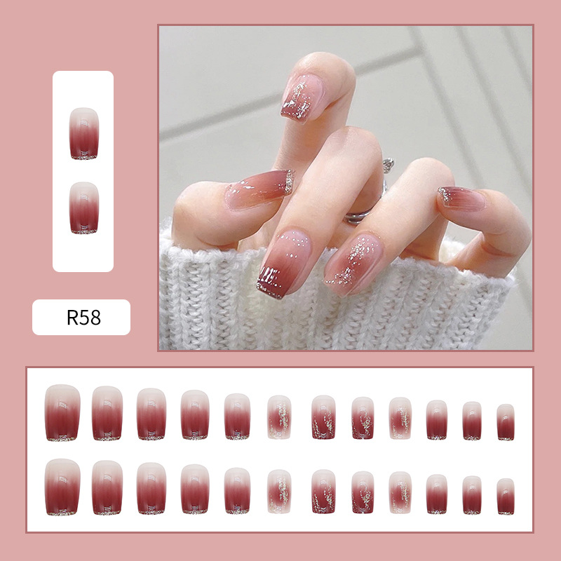 Use parche de uñas pegatina de uñas de dibujos animados corto parche de uñas falso desmontable terminado rubor parche de uñas