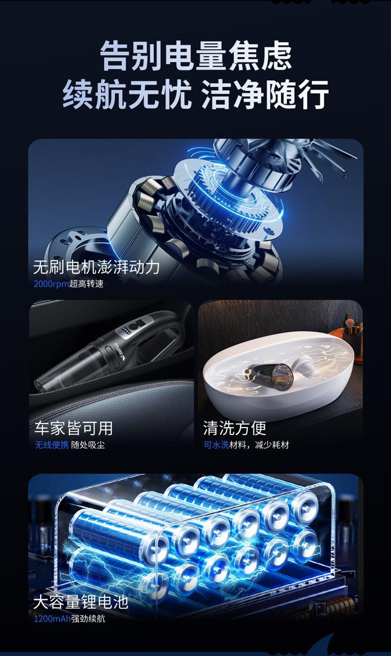 Cross-Border New Model Handheld Mini Wireless Vacuum Cleaner Dust Removal Gun Desktop Keyboard Car-Mounted Handheld Small Strong Wind Power