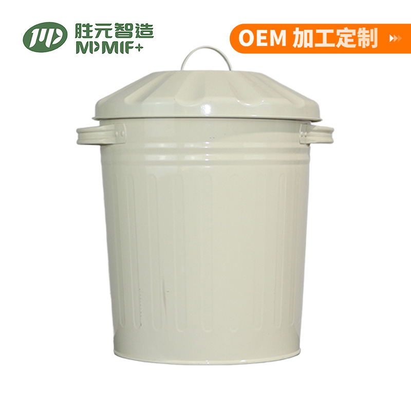Factory Direct Sales Metal Trash Can with Lid 12L Household Garbage Storage Bucket Outdoor Courtyard Retro Storage Bucket Factory Direct Sales Metal Trash Can with Lid 12L Household Garbage Storage Bucket Outdoor Courtyard Retro Storage Bucket